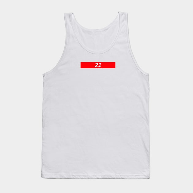 21 // Red Box Logo Tank Top by FlexxxApparel